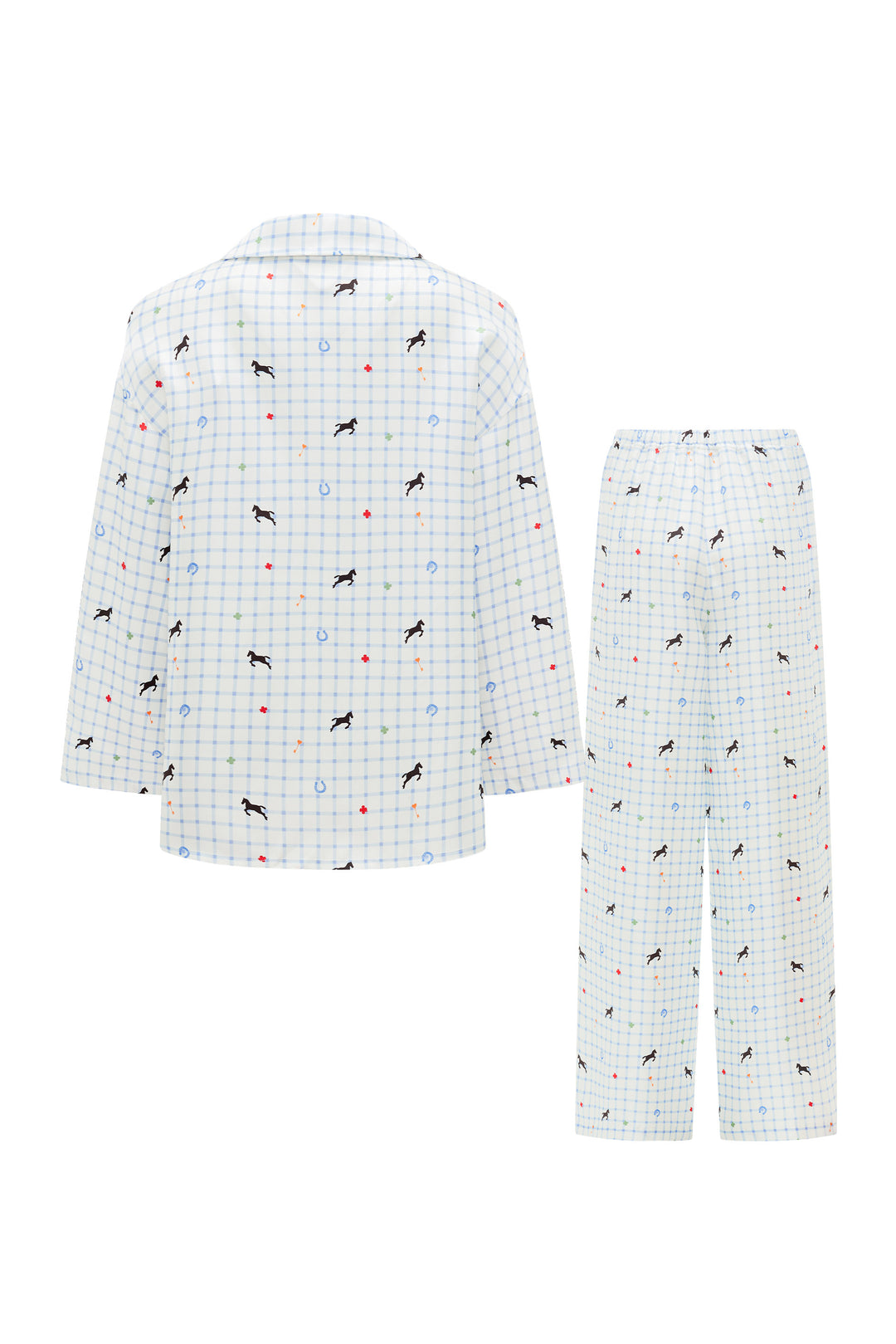 Pony Farm Women’s 18mm Mulberry Silk Twill Long Sleeve Pajama Set-Silk Pajamas Long Set-Not Just Pajama