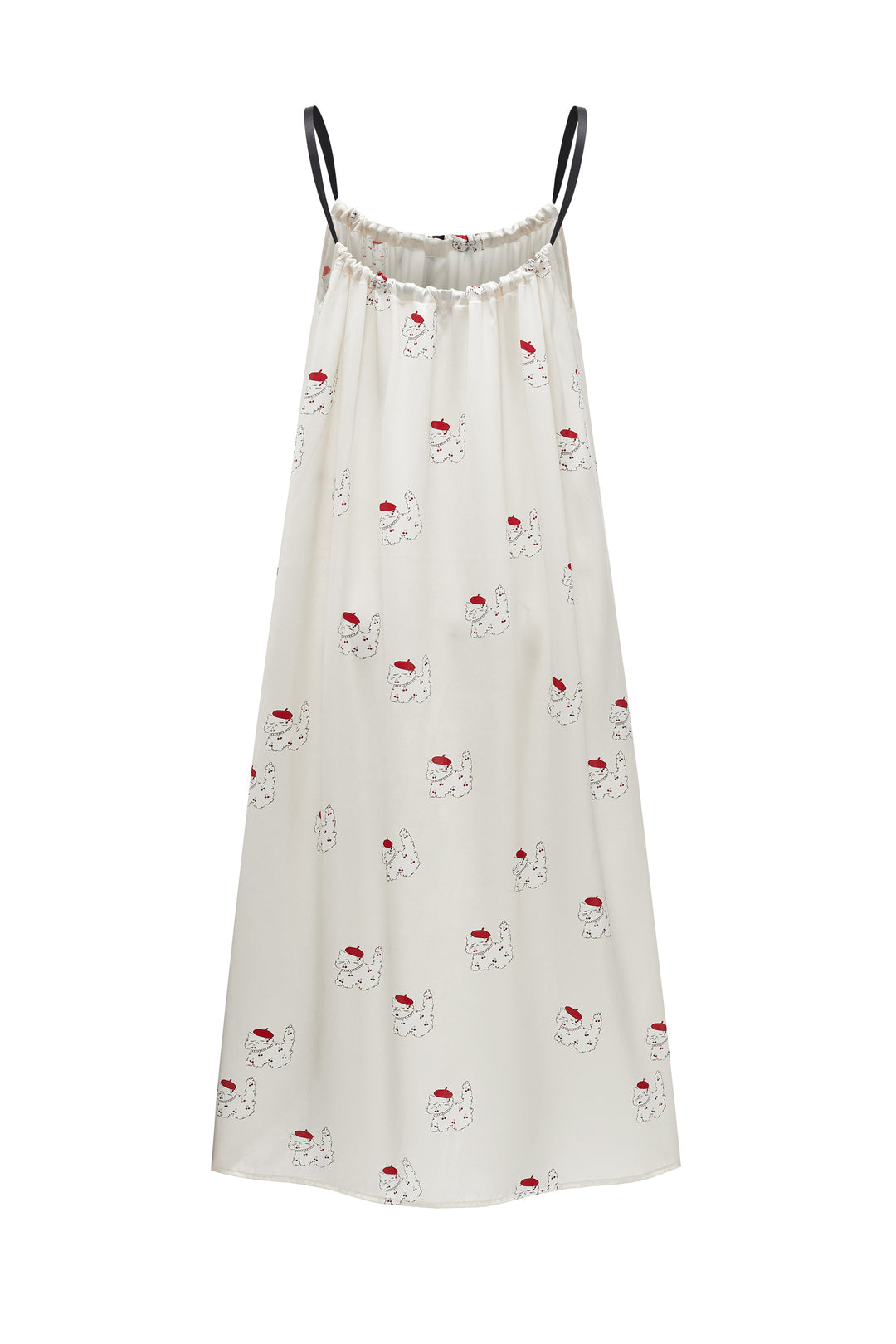 Kiki Cherry Cat 22 Momme Silk Slip Dress