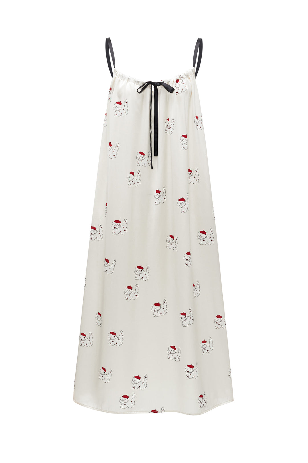 silk dress witn cherry print