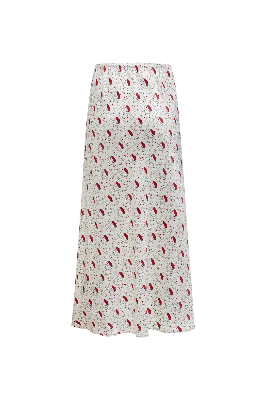 Kiki Cherry Cat 22 Momme Silk Midi Skirt
