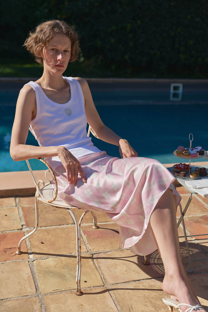 Kiki Cat 22 Momme Mulberry Silk Bias Midi Skirt in 100% mulberry silk by Not Just Pajama - image 2