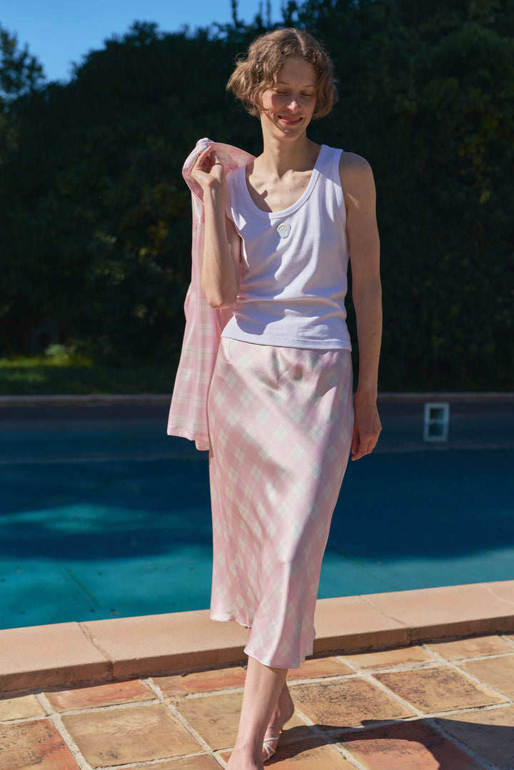 Kiki Cat 22 Momme Mulberry Silk Bias Midi Skirt in 100% mulberry silk by Not Just Pajama - image 3