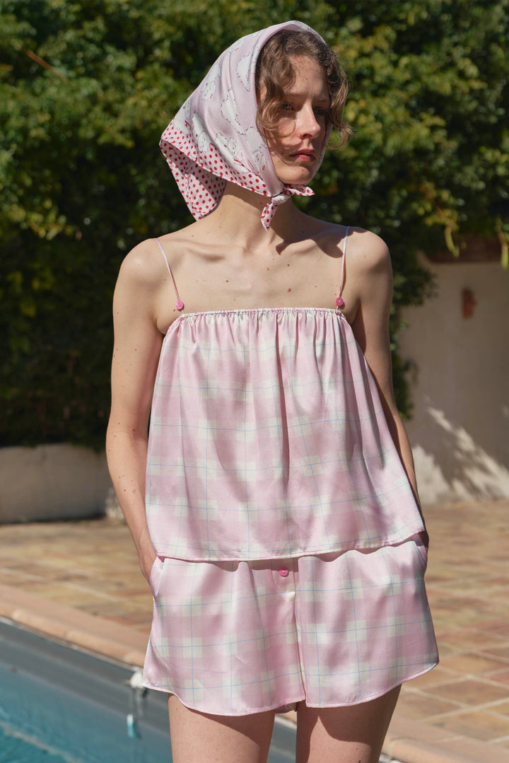 Kiki and Milo Cat 22 Momme Mulberry Silk Couple Resort Pajama Set in 100% mulberry silk by Not Just Pajama - image 9