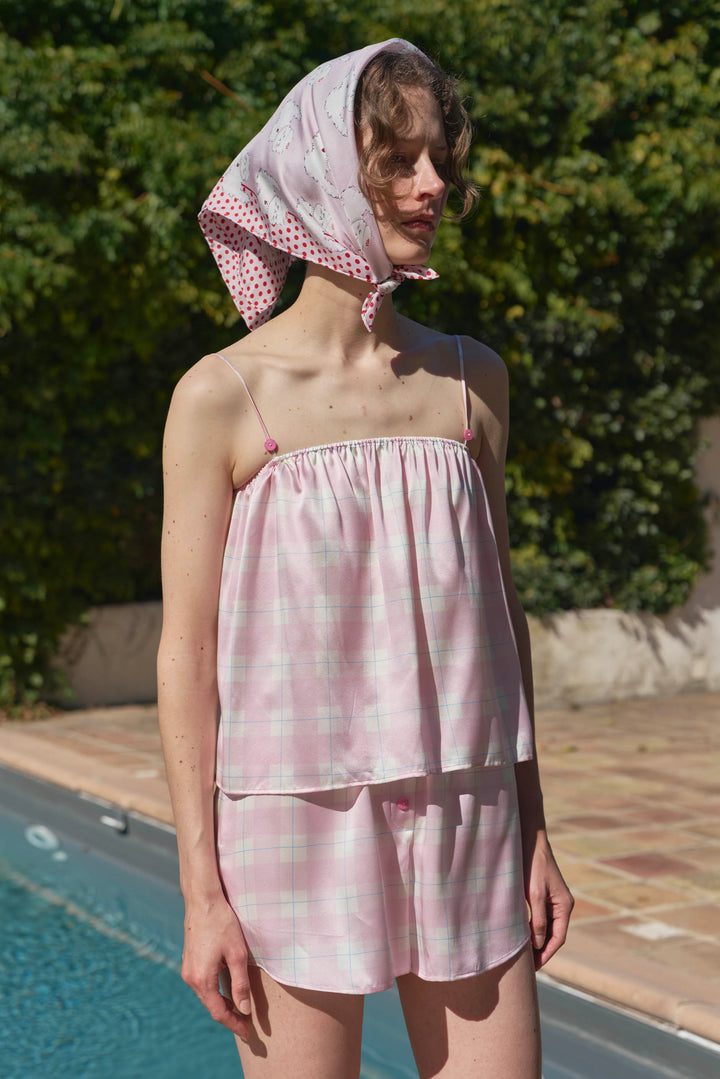 Kiki and Milo Cat 22 Momme Mulberry Silk Couple Resort Pajama Set in 100% mulberry silk by Not Just Pajama - image 6