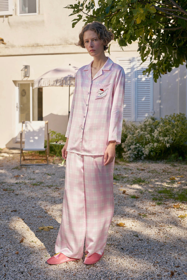 Kiki and Milo Cat 22 Momme Mulberry Silk Couple Pajama Set