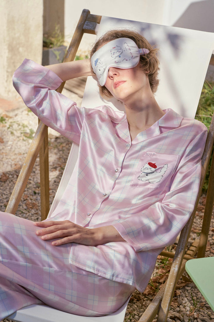 Kiki and Milo Cat 22 Momme Mulberry Silk Couple Pajama Set