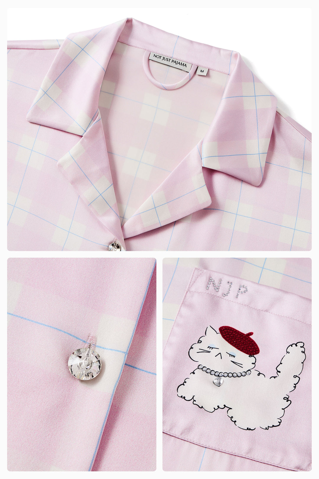 Kiki and Milo Cat 22 Momme Mulberry Silk Couple Pajama Set