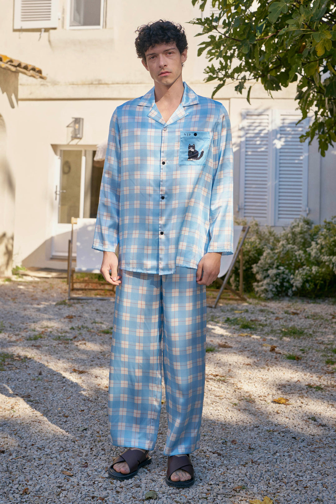 Kiki and Milo Cat 22 Momme Mulberry Silk Couple Pajama Set