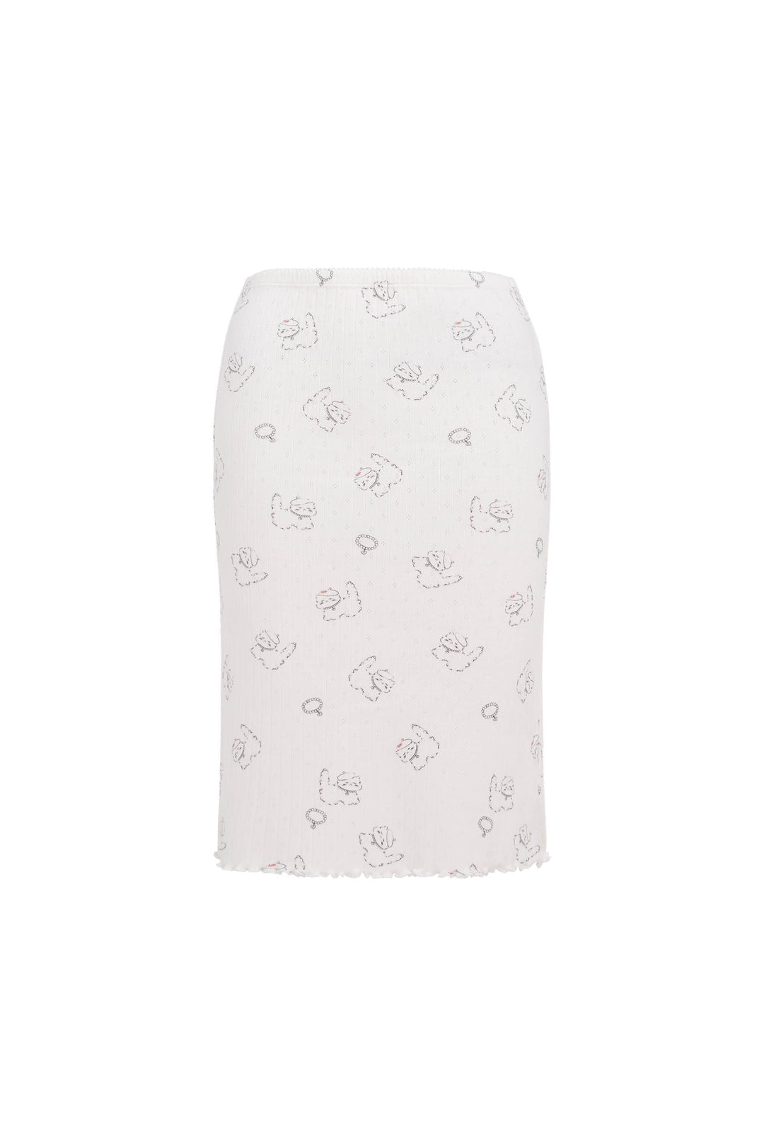Kiki Cat Wool Silk Knit Midi Skirt