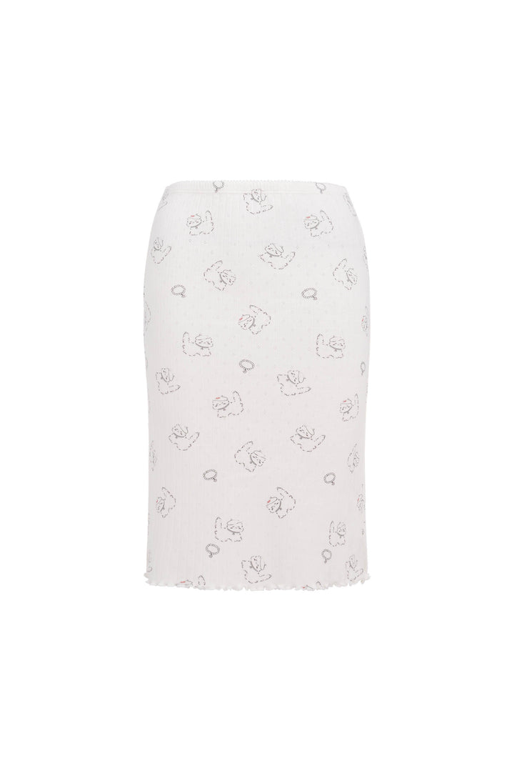 Kiki Cat Wool Silk Knit Midi Skirt