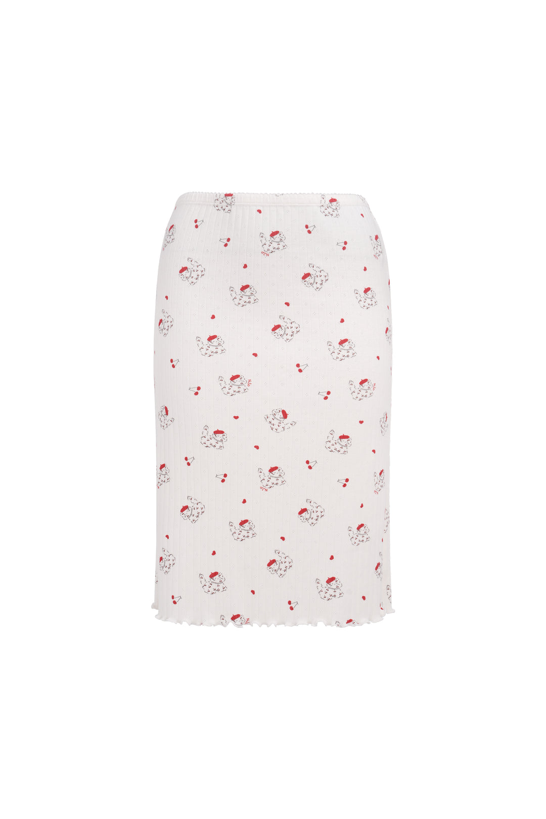 Kiki Cat Wool Silk Knit Midi Skirt