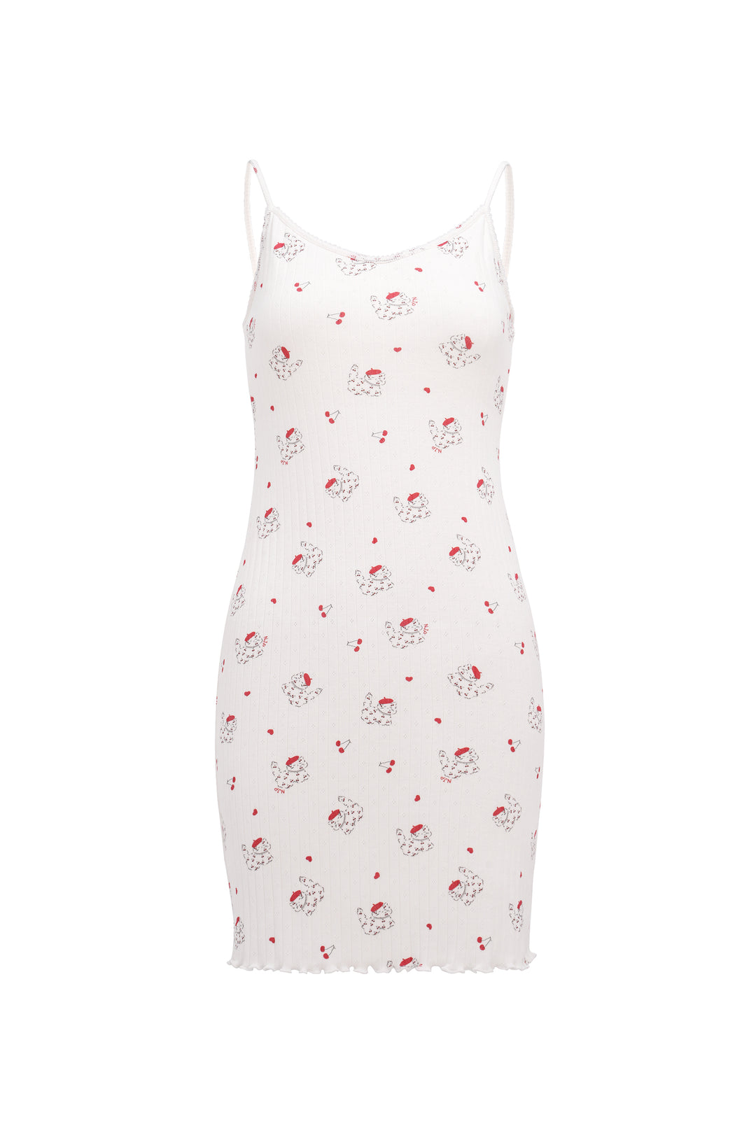 Kiki Cat Wool Silk Knit V Neck Slip Dress