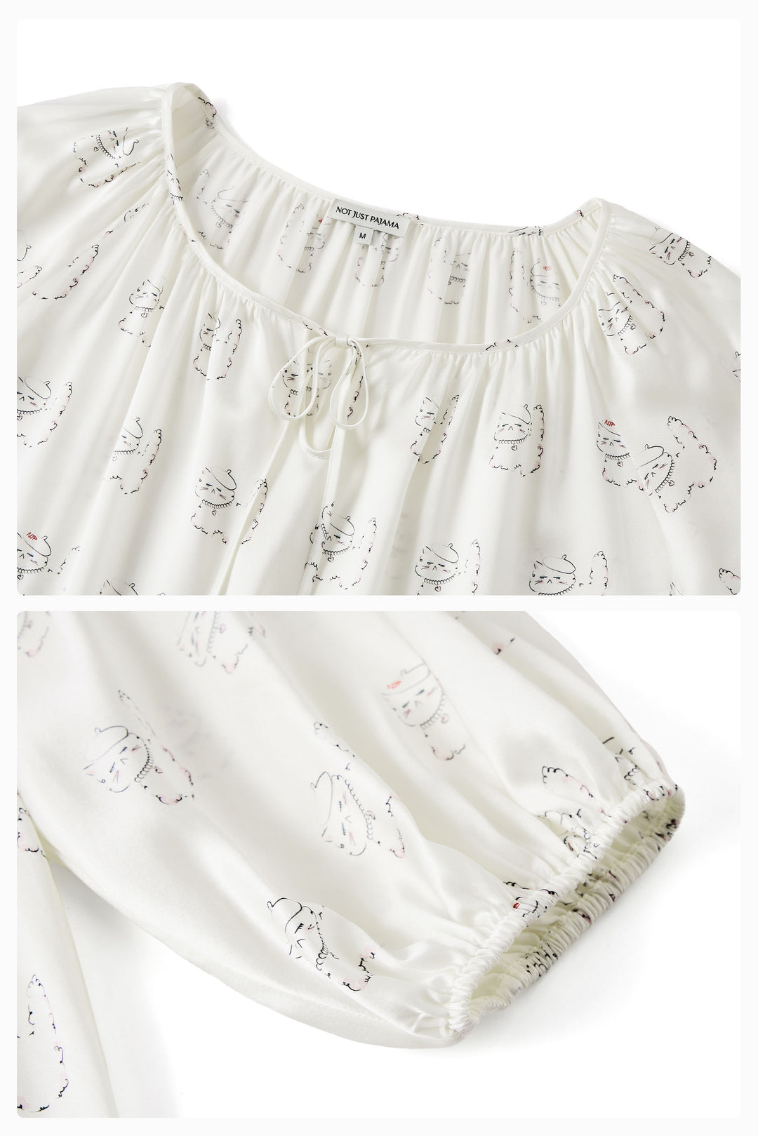 Kiki Pearl Cat 22 Momme Mulberry Silk Nightdress