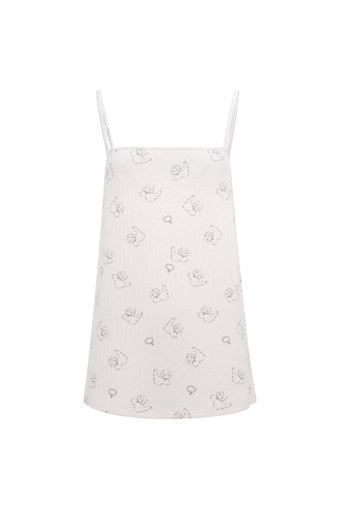 Kiki Cat Wool Silk Knit Square Neck Tank Top
