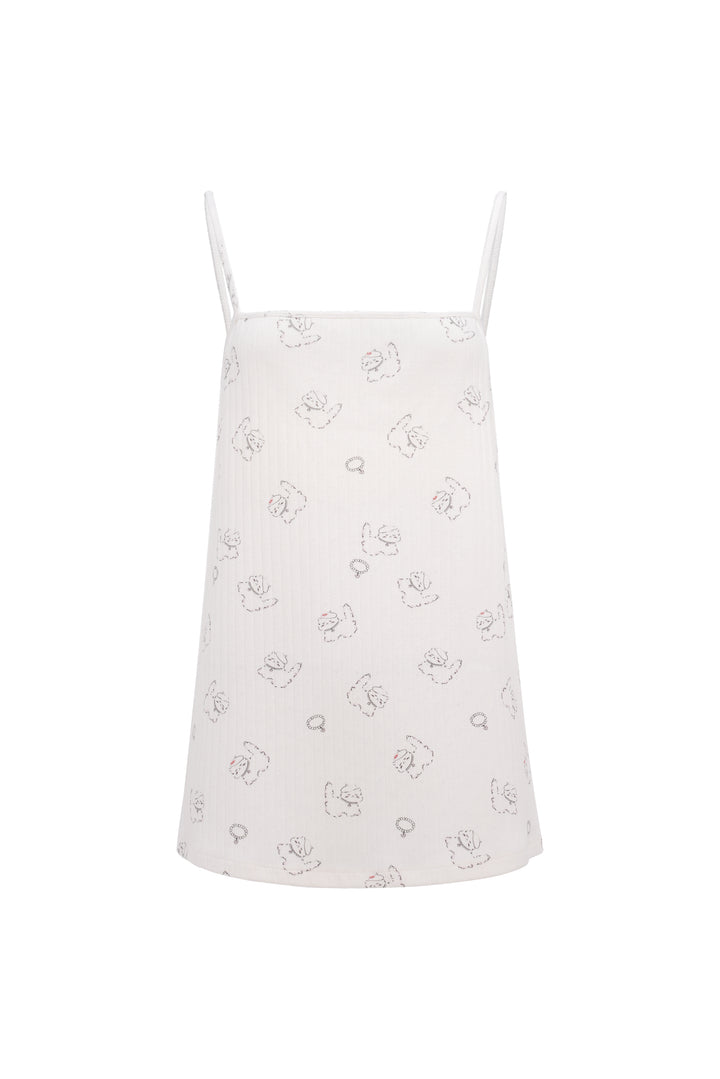 Kiki Cat Wool Silk Knit Square Neck Tank Top