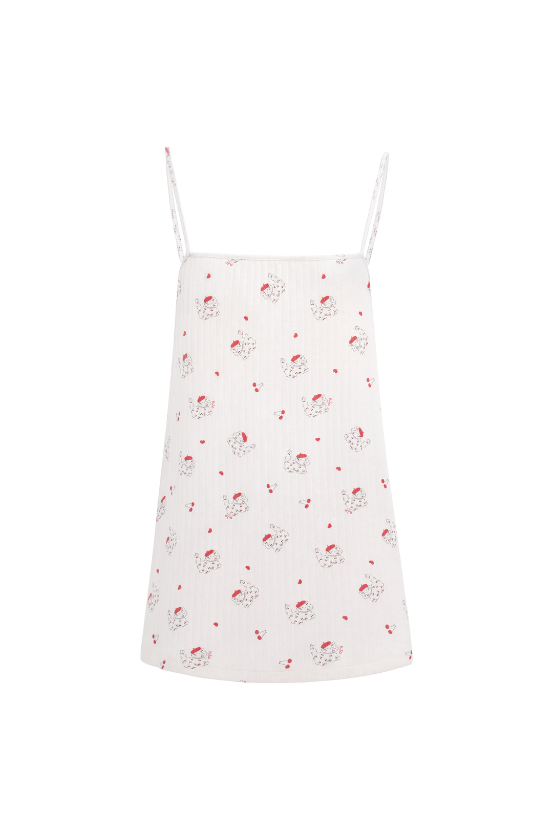 Kiki Cat Wool Silk Knit Square Neck Tank Top