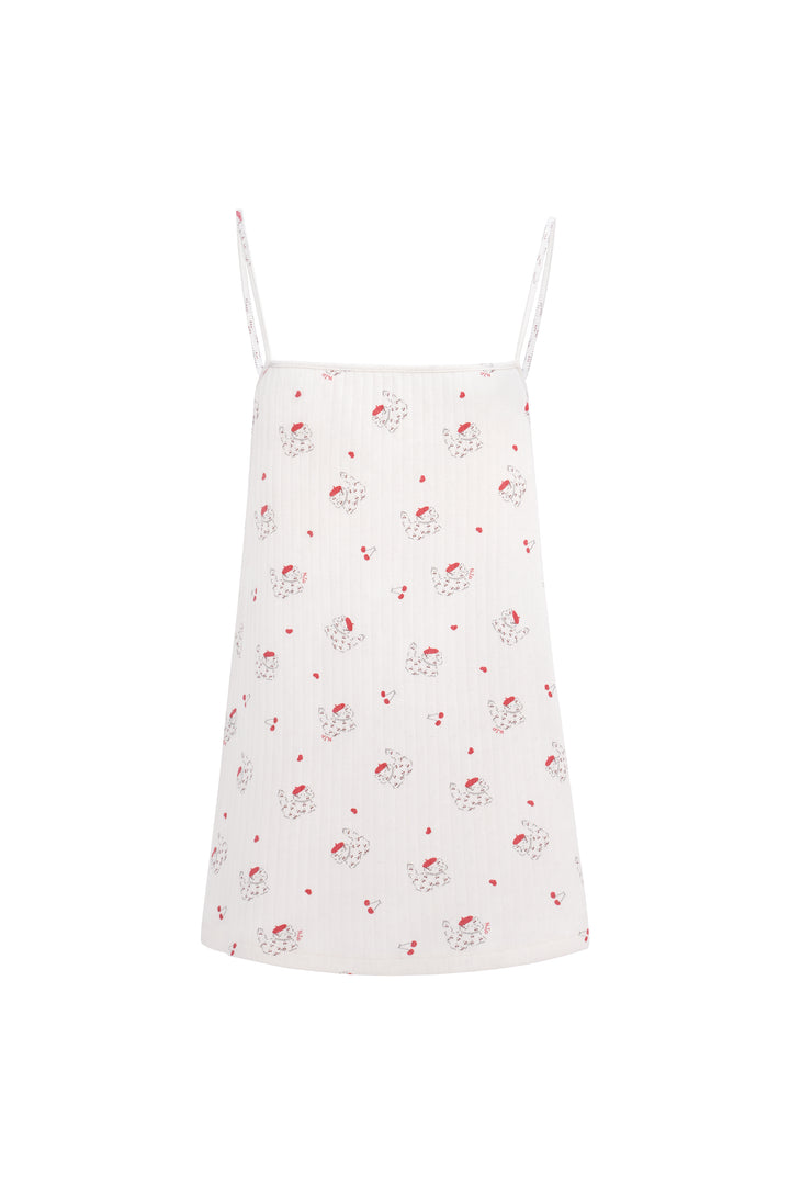 Kiki Cat Wool Silk Knit Square Neck Tank Top