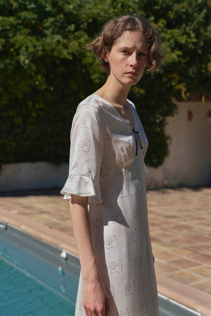 Kiki Pearl Cat 22 Momme Silk Nightdress