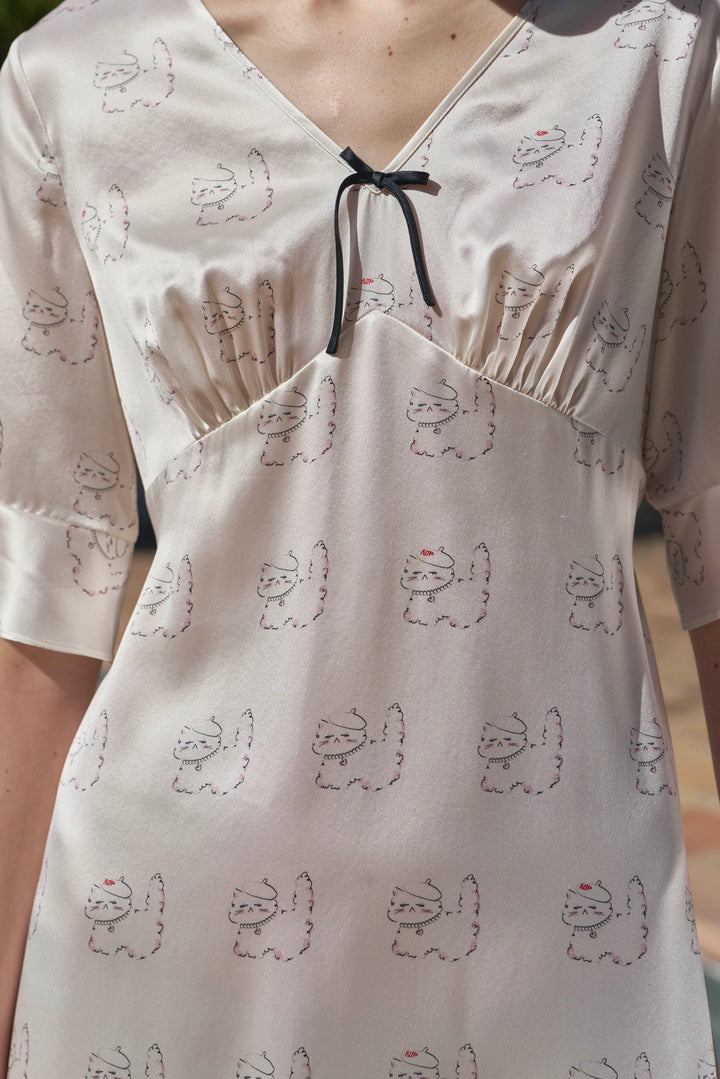 Kiki Pearl Cat 22 Momme Silk Nightdress