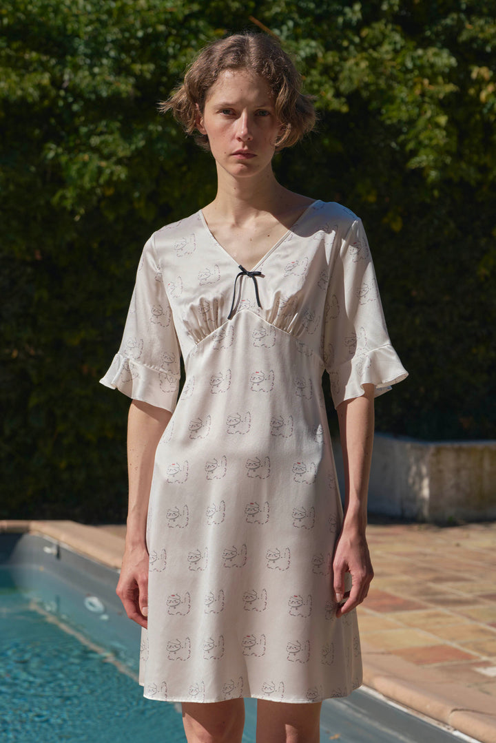 Kiki Pearl Cat 22 Momme Silk Nightdress