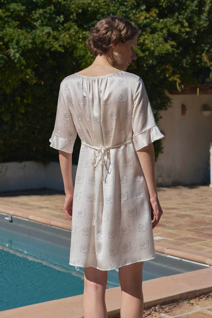 Kiki Pearl Cat 22 Momme Silk Nightdress