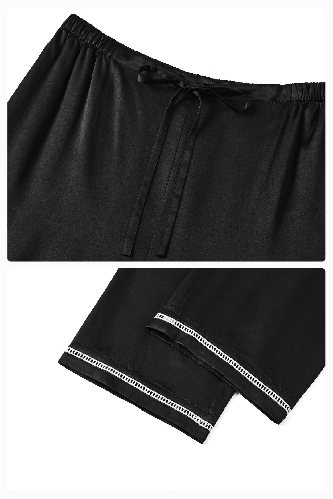 Milo 22 Momme Mulberry Silk Long Sleeve Pajama Set with Contrast Trim