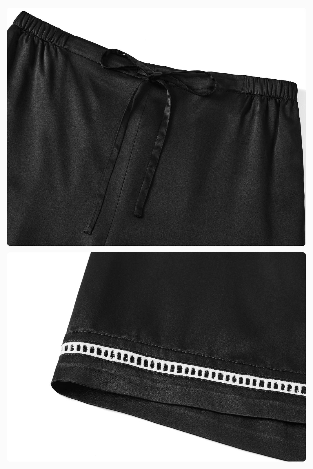 Milo 22 Momme Mulberry Silk Short Sleeve Pajama Set with Contrast Trim