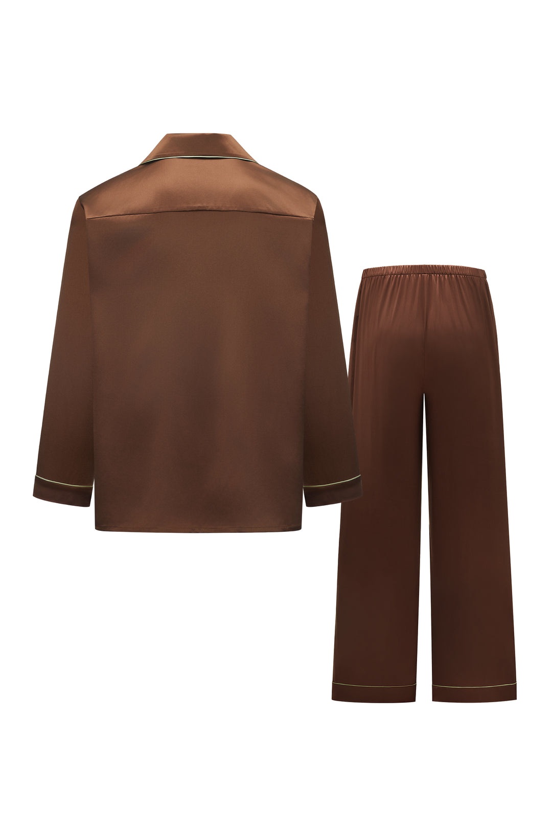 Milo 22 Momme Mulberry Silk Long Sleeve Pajama Set with Contrast Piping