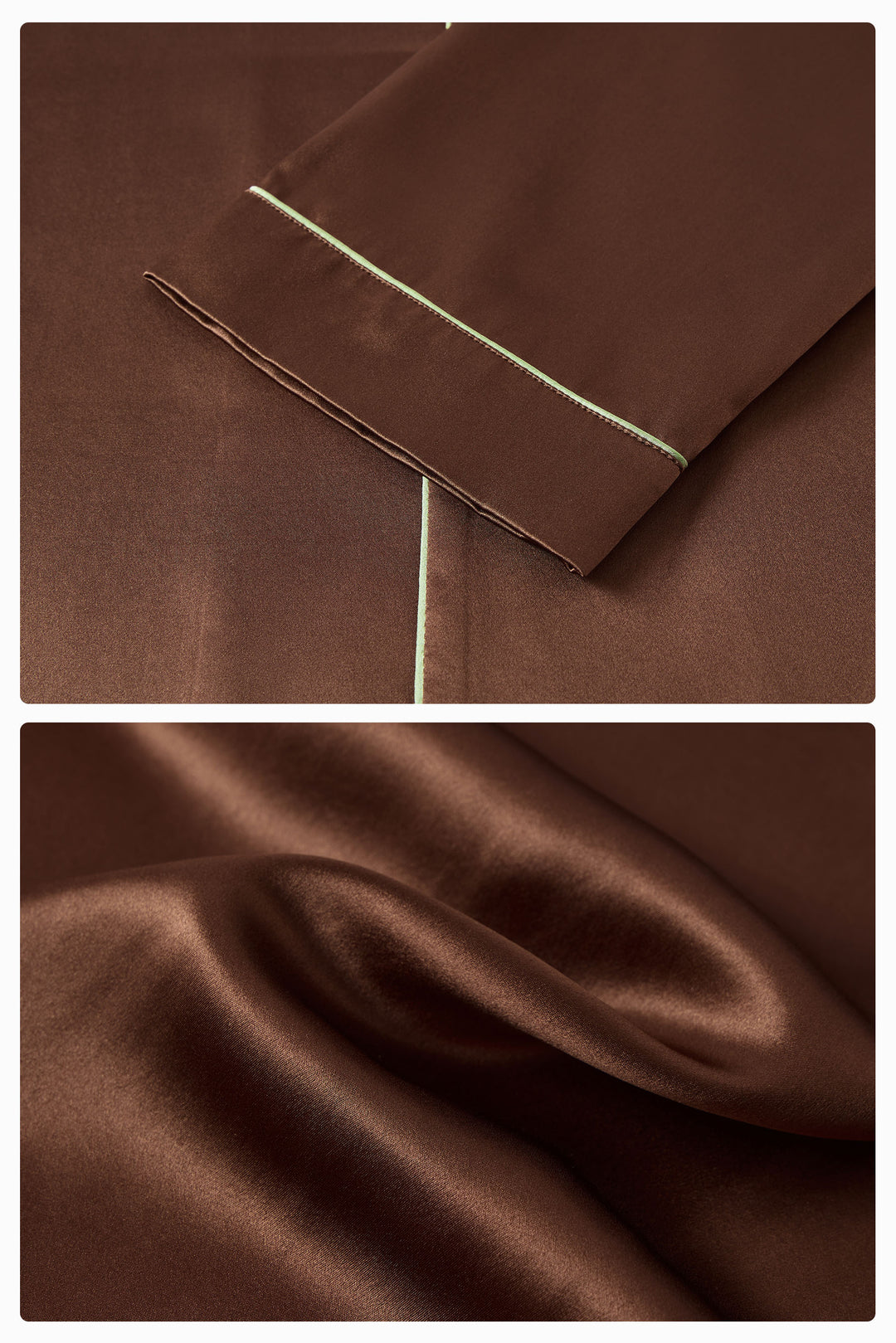 Milo 22 Momme Mulberry Silk Long Sleeve Pajama Set with Contrast Piping