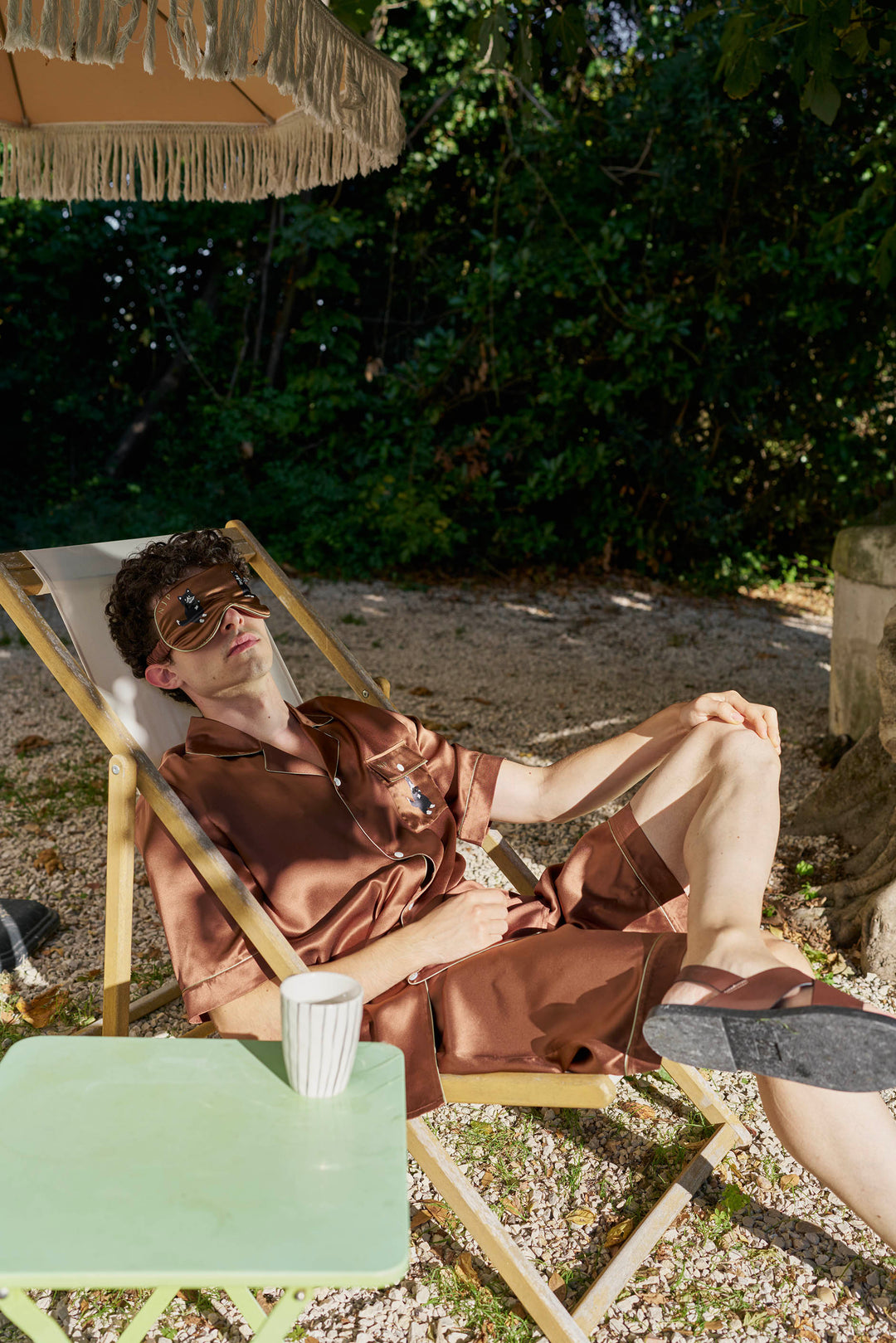 Milo 22 Momme Mulberry Silk Short Sleeve Pajama Set with Crystal Embellished Print