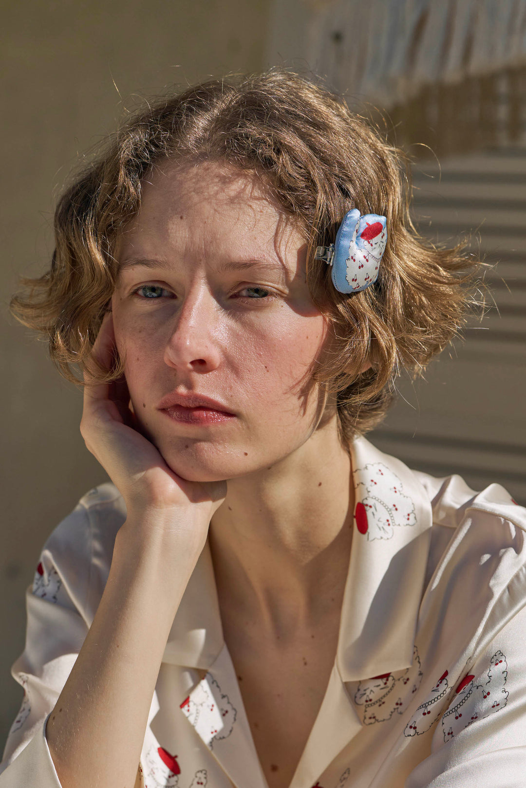 Kiki Cat Silk Hair Claw Clip in 100% mulberry silk by Not Just Pajama - image 6