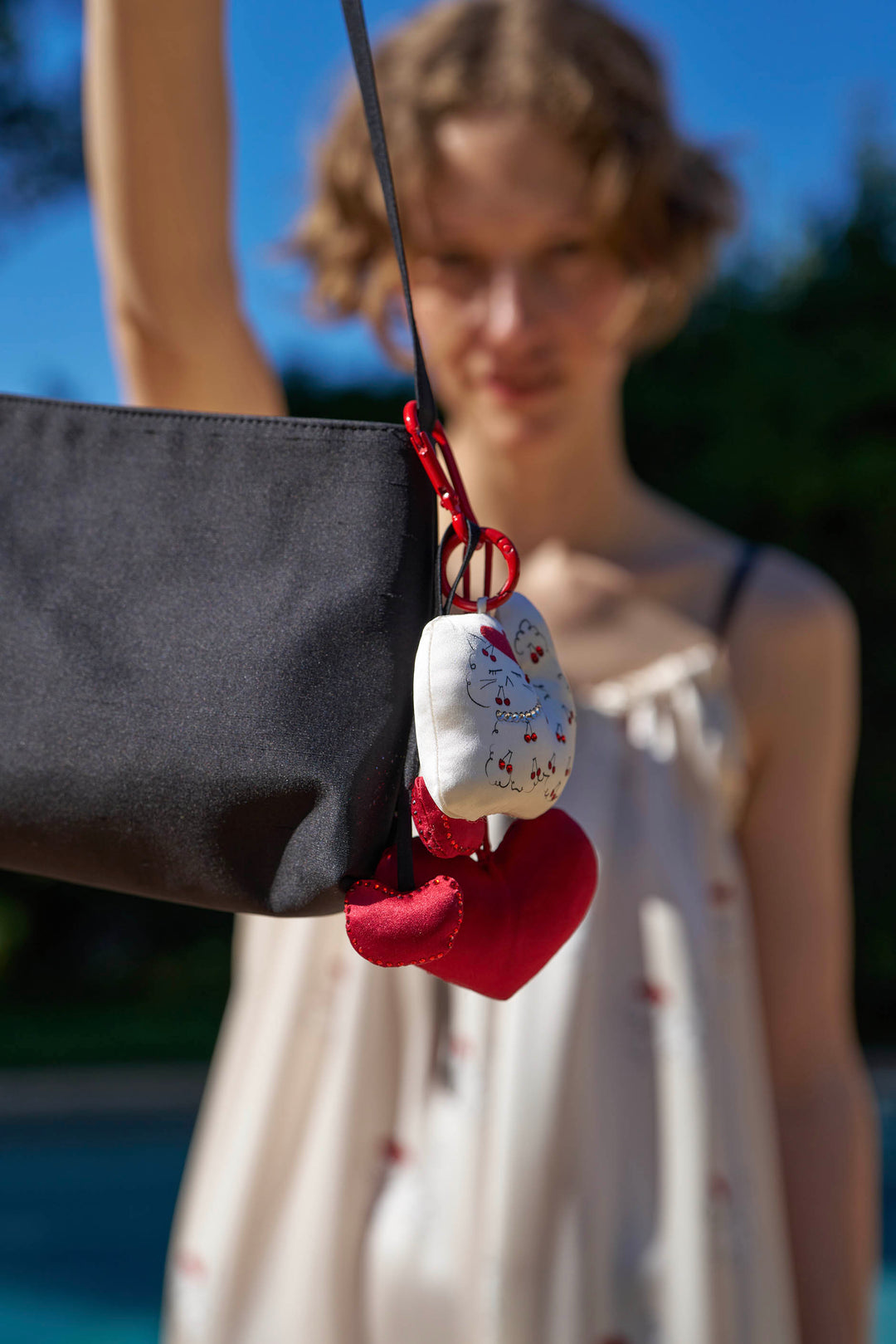 Kiki Cat Silk Keychain Charm in 100% mulberry silk by Not Just Pajama - image 3