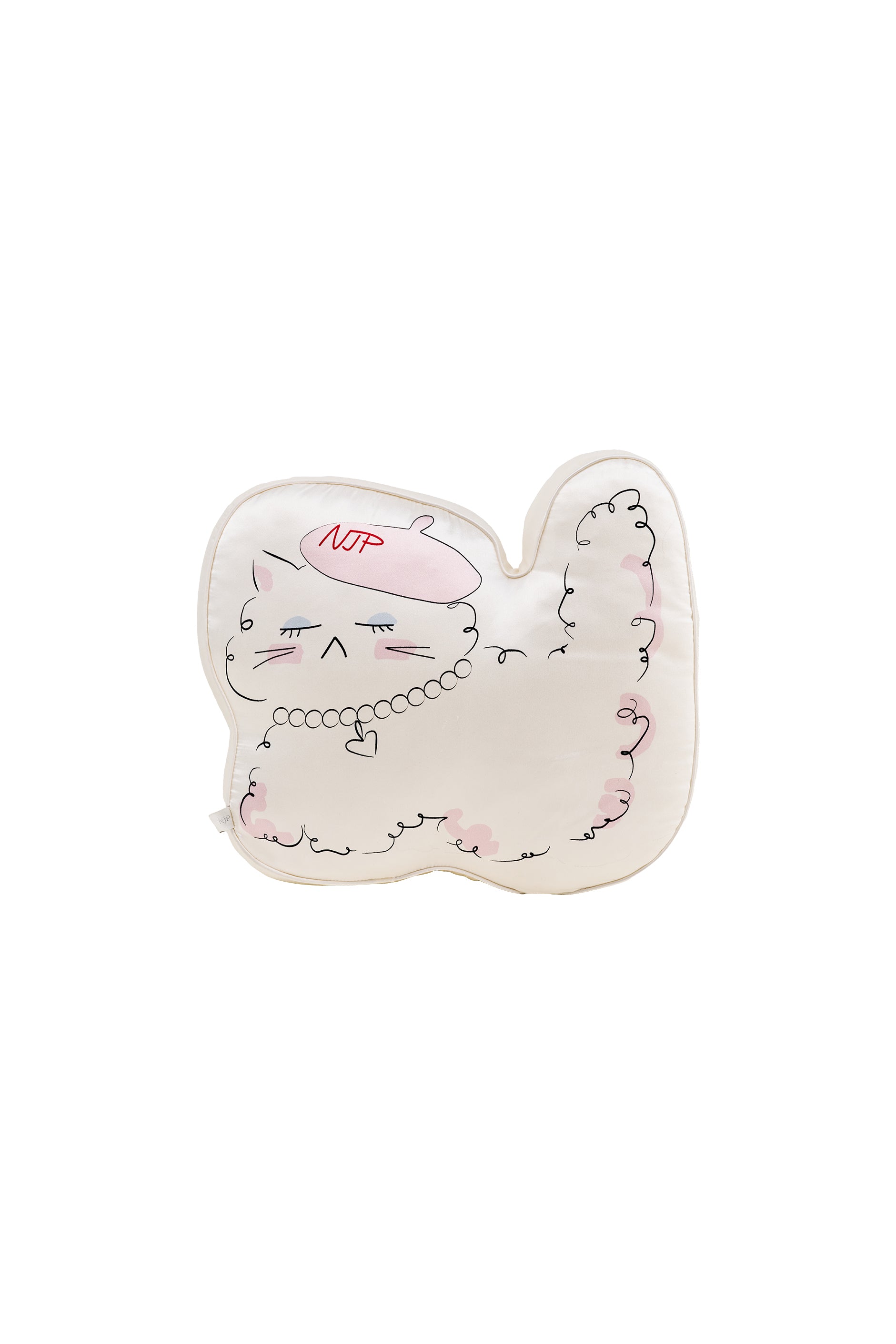 Kiki Cat Silk Throw Pillow in 100% mulberry silk by Not Just Pajama - image 1
