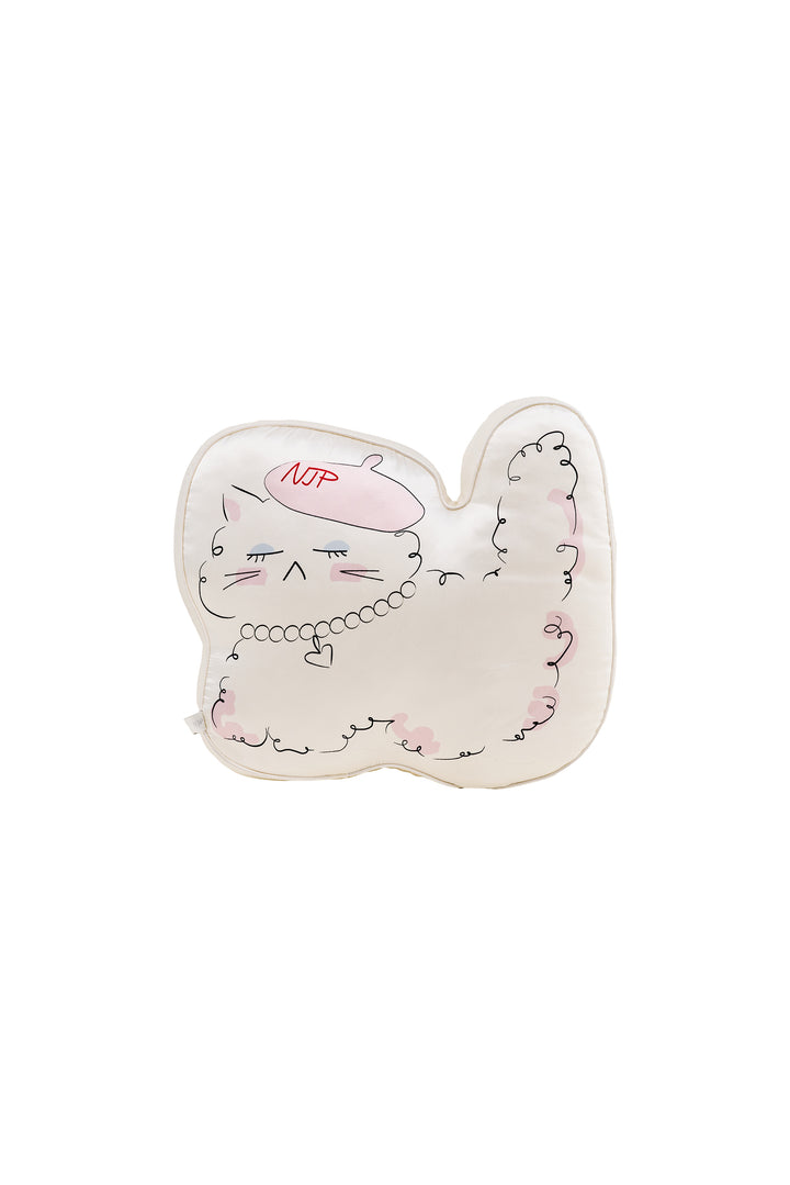 Kiki Pearl Cat Silk Throw Pillow