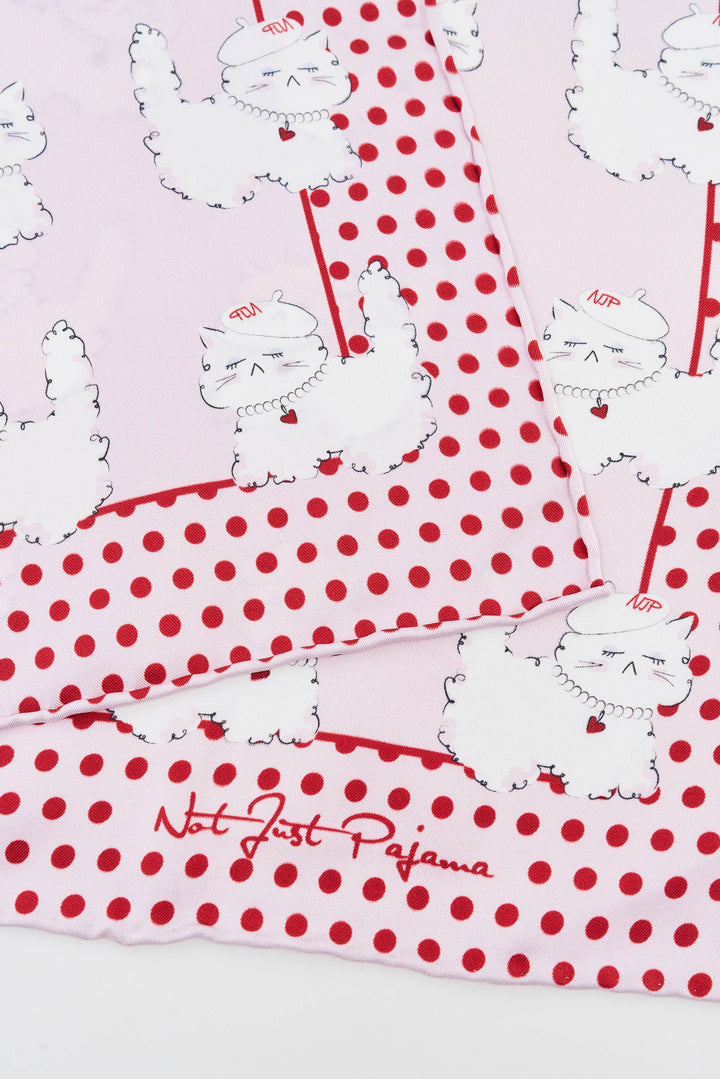 Kiki Pearl Cat 16 Momme Silk Scarf