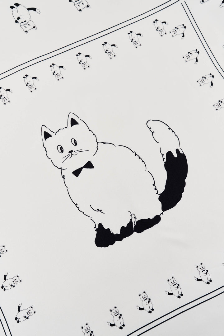 Milo Pearl Cat 16 Momme Silk Twill Scarf