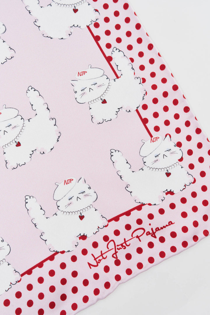Kiki Pearl Cat 16 Momme Silk Scarf