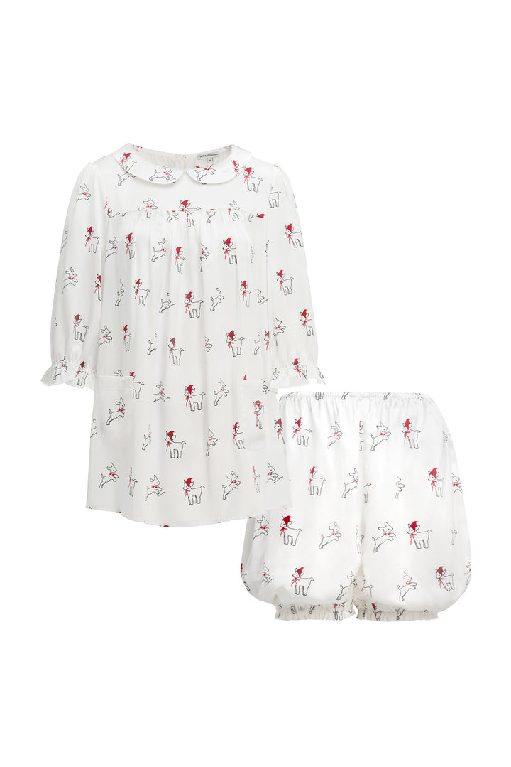 Bubbie 22 Momme Silk Peter Pan Collar Short Pajama Set