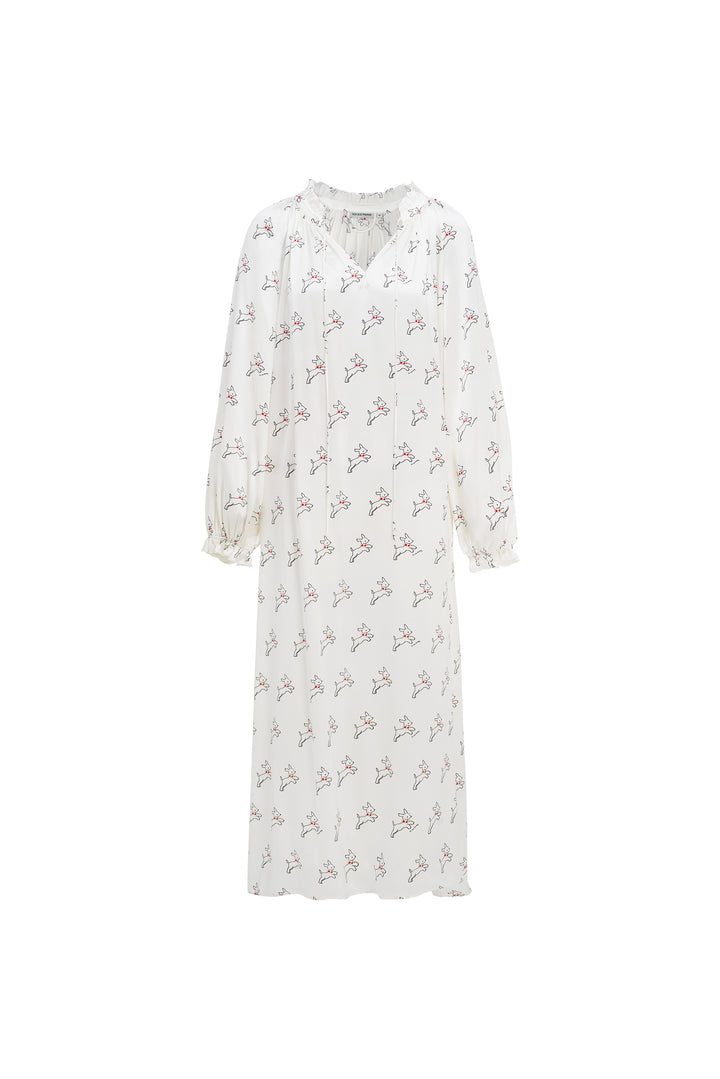 Bubbie 22 Momme Silk Printed Long Robe