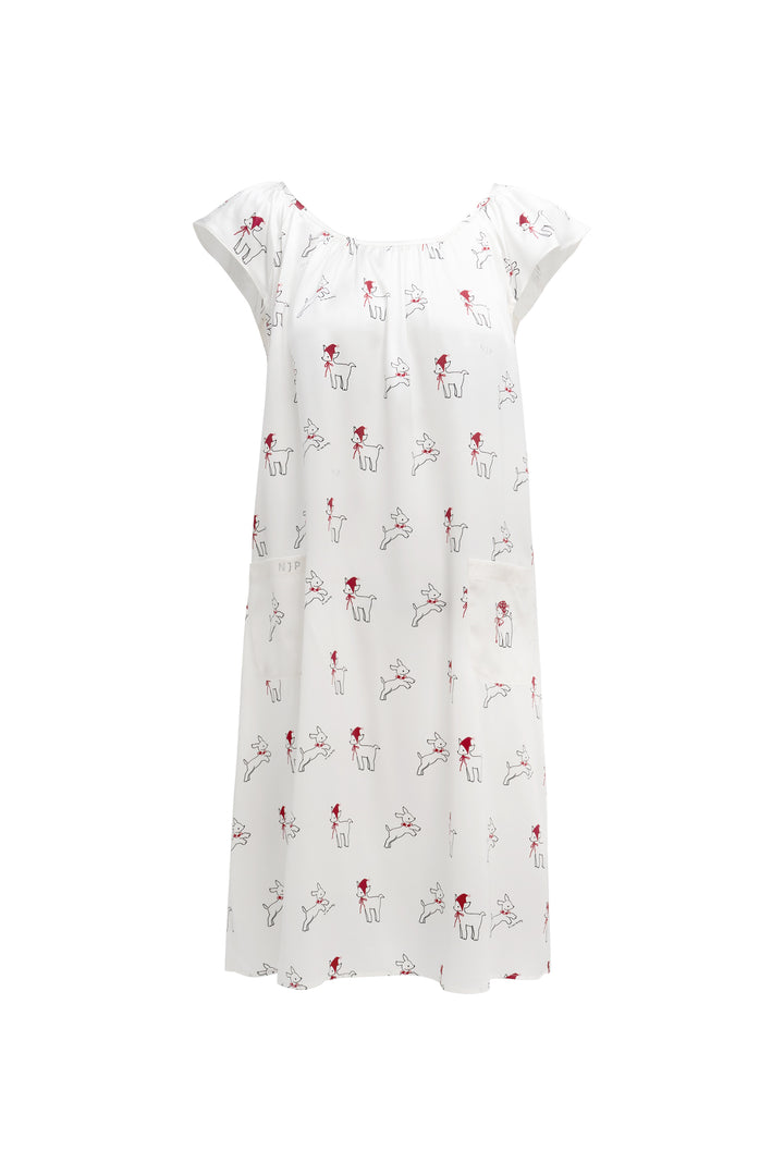 Bubbie 22 Momme Silk Printed Sleeveless Dress