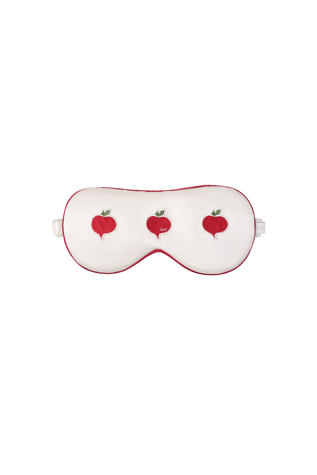 Farm Edit Red Turnip Embroidered 22 Momme Silk Eye Mask
