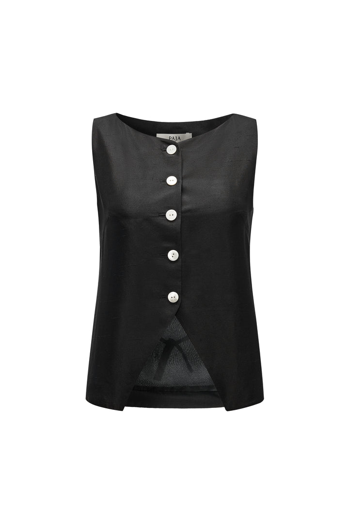 PAJA Berries Women's Dupion Silk V-Neck Vest - Beige