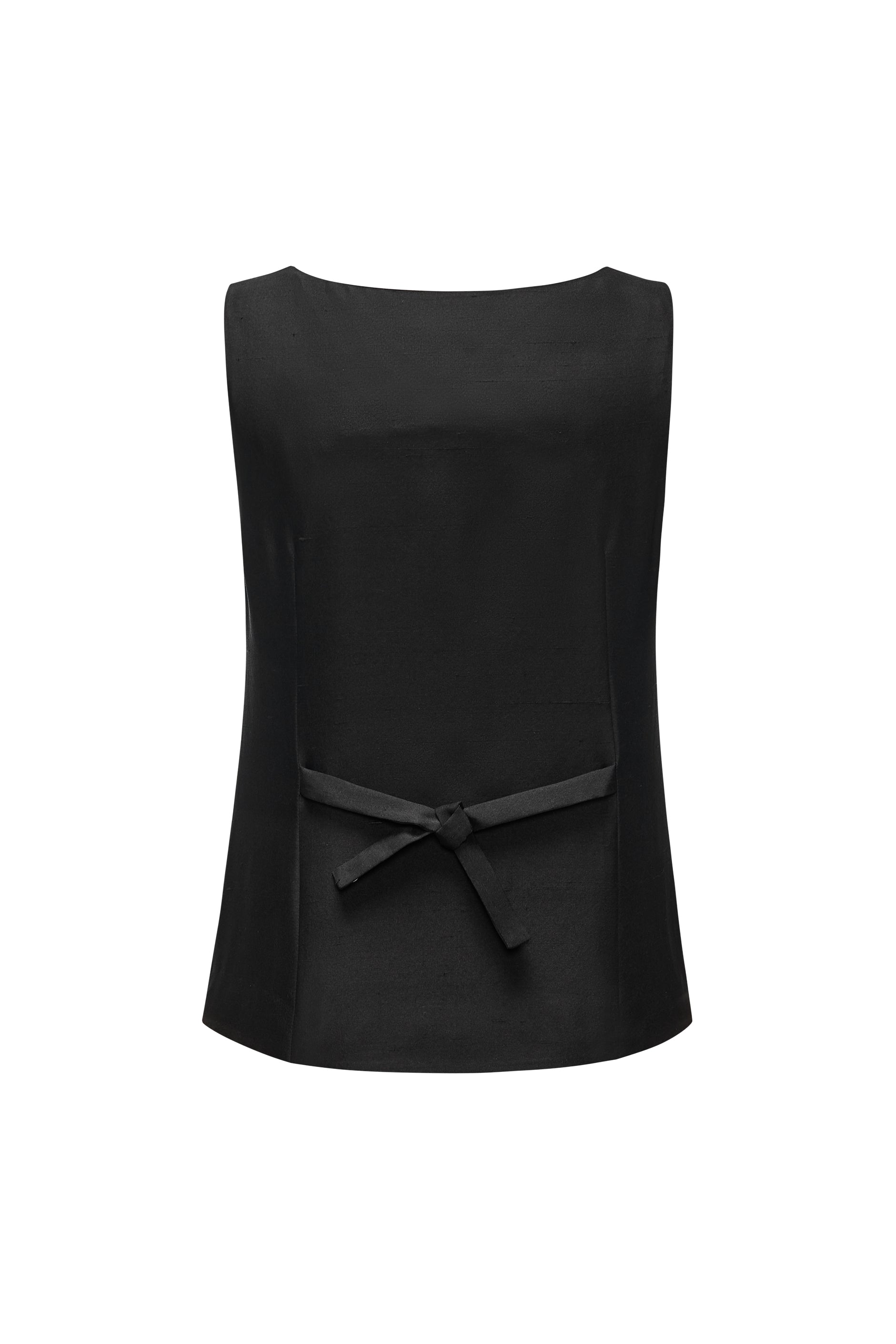PAJA Women's Dupion Silk V-Neck Vest - Black – Not Just Pajama