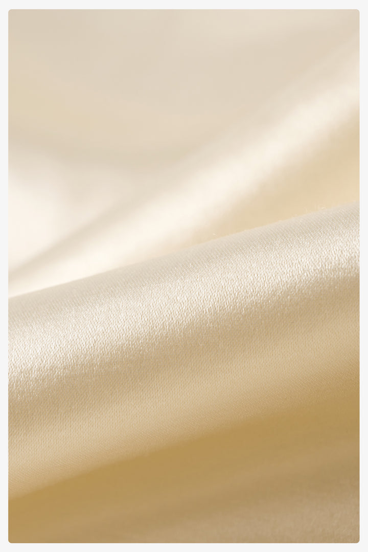 PAJA Dinner Hour Silk-Wool Satin V-Neck Vest Dress