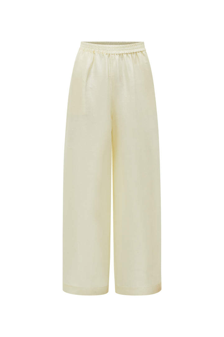 PAJA Farm Edit Dupion Silk Wide-Leg Trousers - Pink