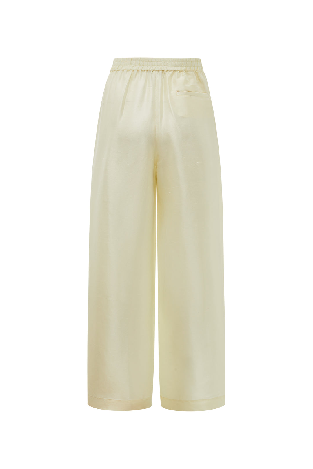 PAJA Farm Edit Dupion Silk Silk Wide-Leg Trousers - Pale Yellow