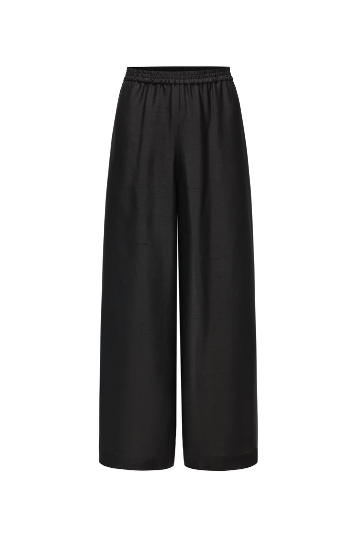PAJA Farm Edit Dupion Silk Wide-Leg Trousers - Pink