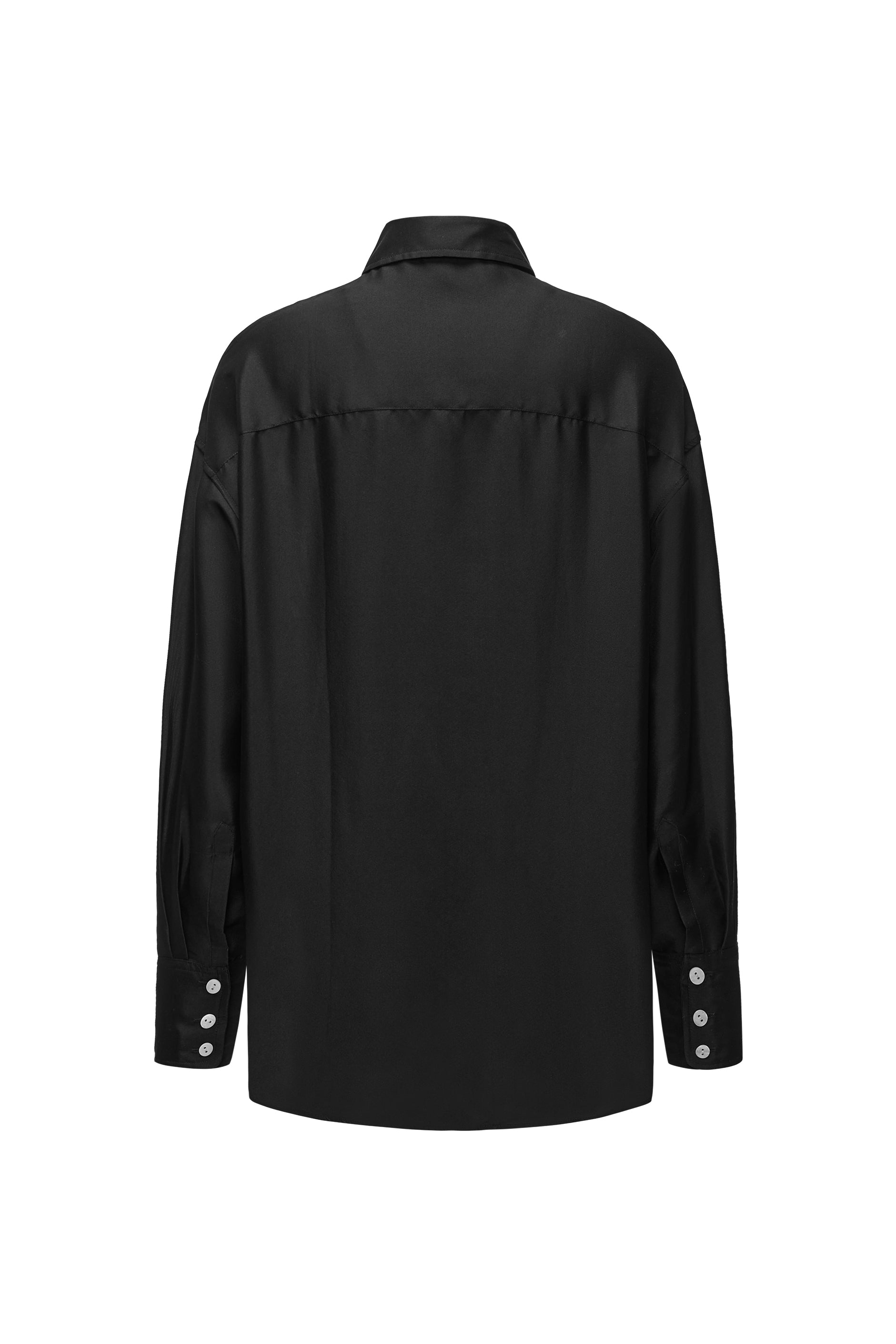 PAJA Farm Edit Dupion Silk Long-Sleeved Shirt - Black – Not Just