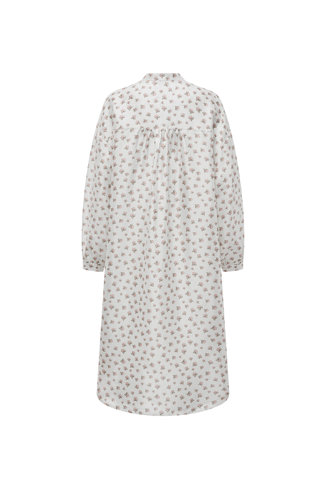PAJA Farm Edit Dupion Silk Printed Long-Sleeved Shirt Dress - White