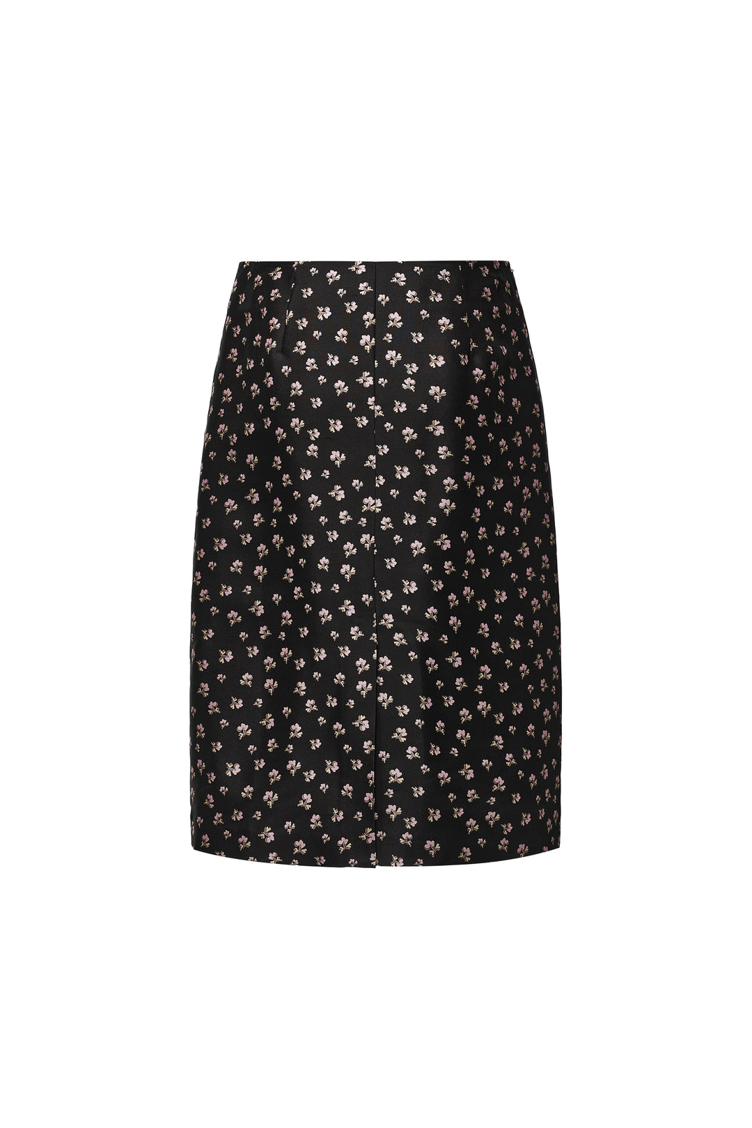 PAJA Farm Edit Dupion Silk Floral Print Midi Skirt - Black